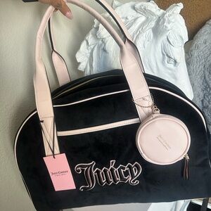 Juicy Couture Black and Pink Travel Bags with Structured Design